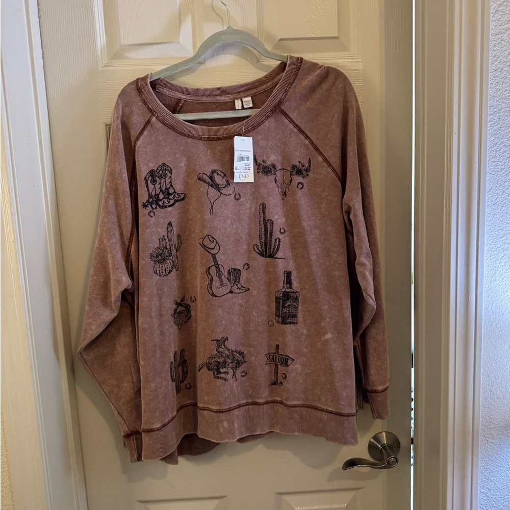 Wokens Western-Themed Brown Shirt